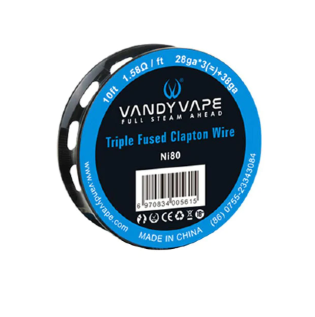 Vandy Vape - Carretel - Triple Fused Clapton Wire - Ni80 - 1.58ohms - (Unidade)