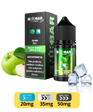 Líquido - Nikbar - Nicsalt - Sour Green Apple Ice - 30ml