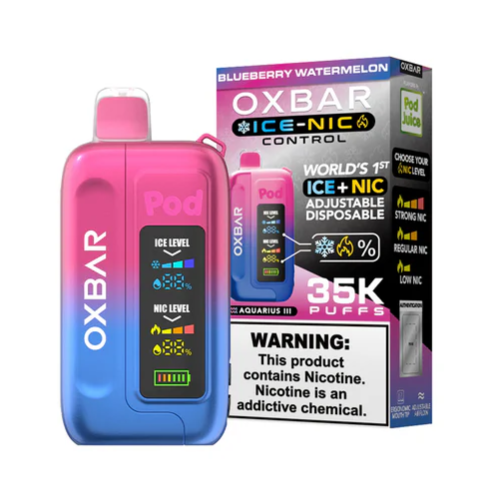 Oxbar - Ice/Nic Control - 35000 Puffs - Pod Descartvel - 5% (50mg) -  Recarregvel